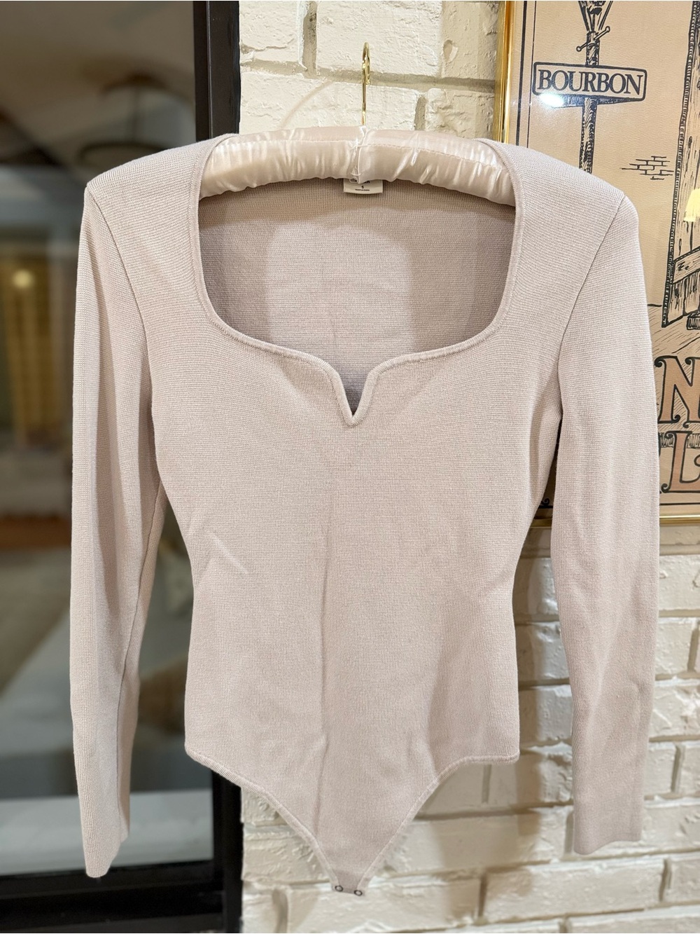 Abercrombie & Fitch Notch Sweetheart Sweater Knit Bodysuit S